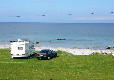 Pitch beside the beach.