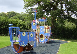 Ship wreck play area at Wood Farm