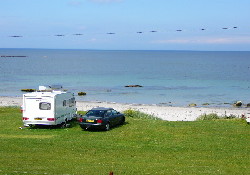 Pitch beside the beach.
